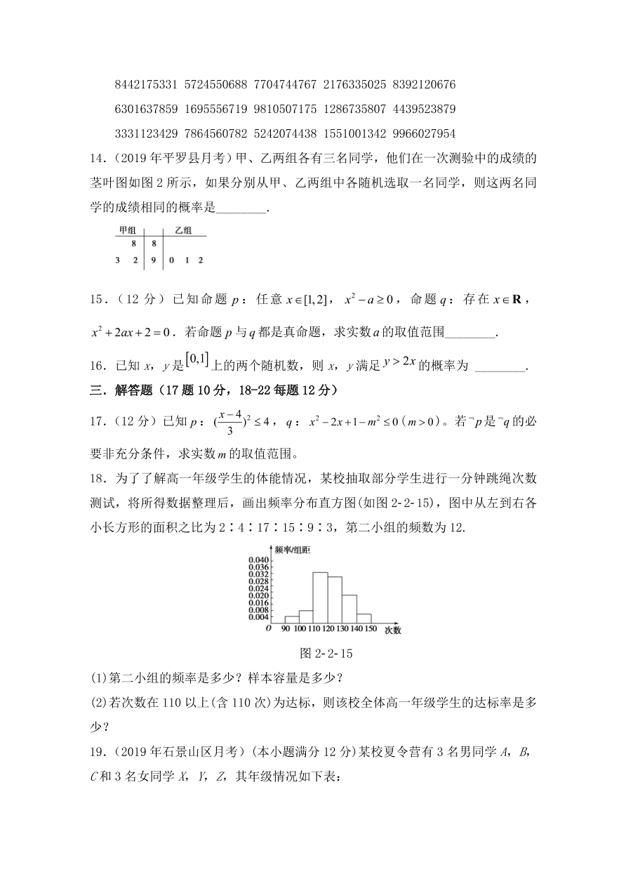 河北省沧州市第三中学2020-2021高二数学上学期期中试卷（Word版附答案）