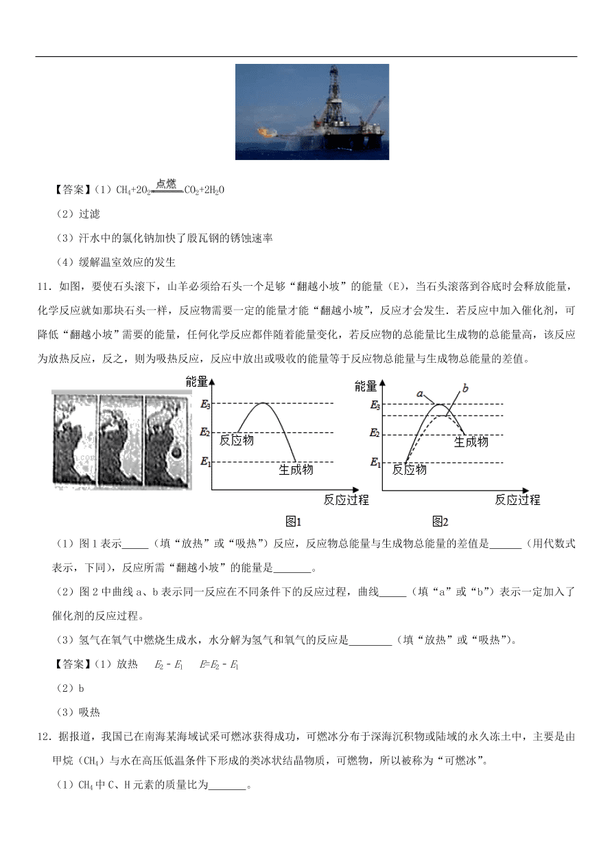 中考化学重要考点复习  燃料与能源练习卷