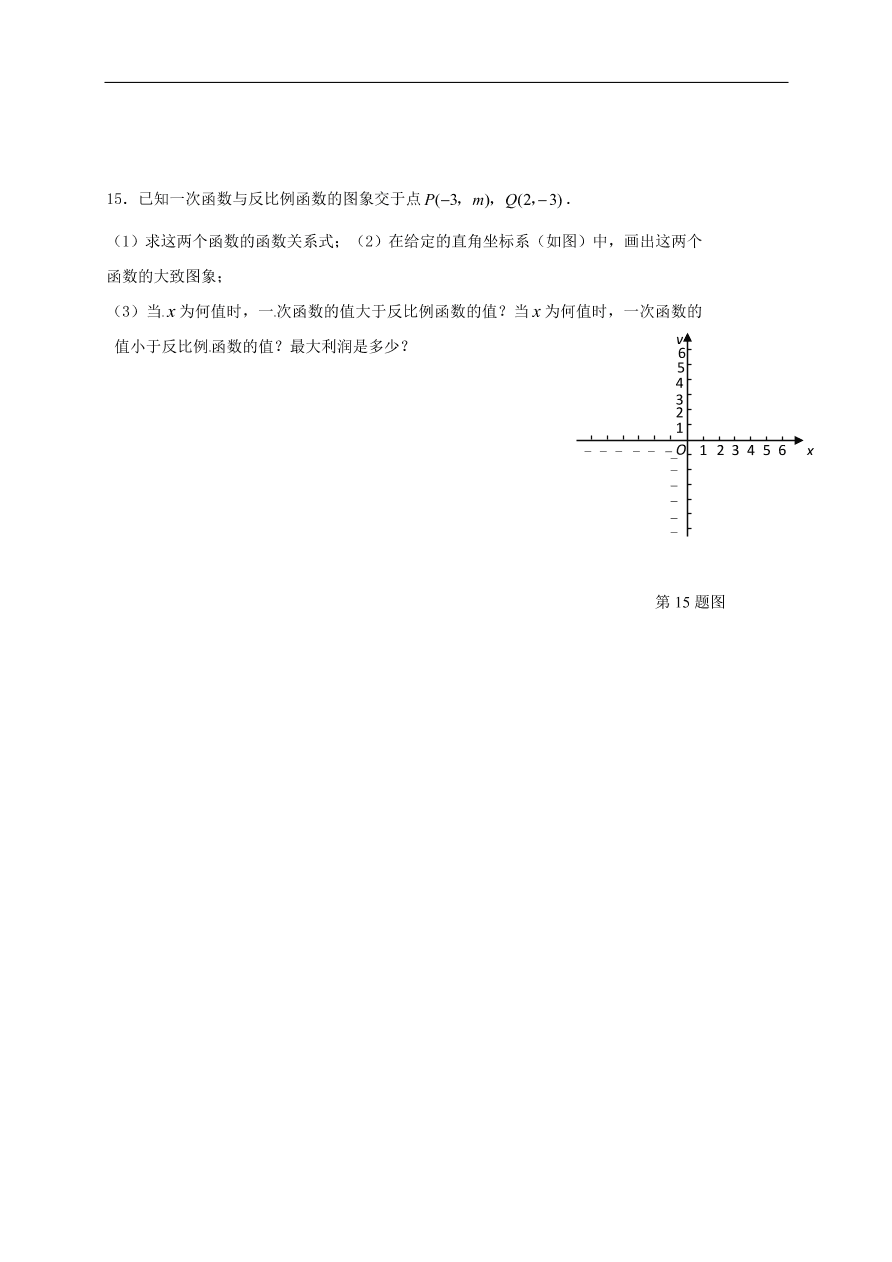 初中数学期末复习专题训练12——一次函数图象和性质