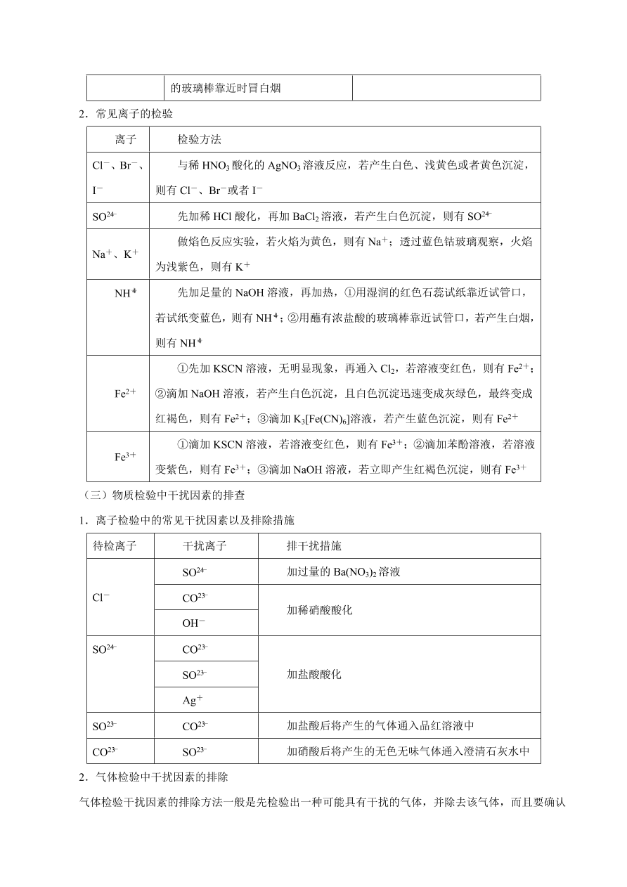 2020-2021学年高三化学一轮复习知识点第2讲 物质的分离和提纯