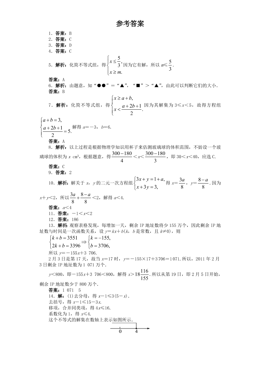 北师大版八年级数学下册第2章《一元一次不等式和一元一次不等式组》单元测试试卷及答案