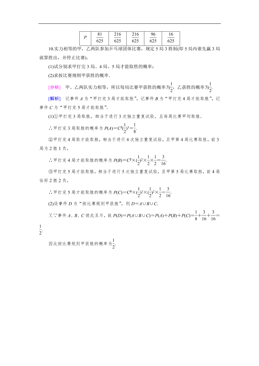 北师大版高三数学选修2-3《2.4二项分布》同步测试卷及答案