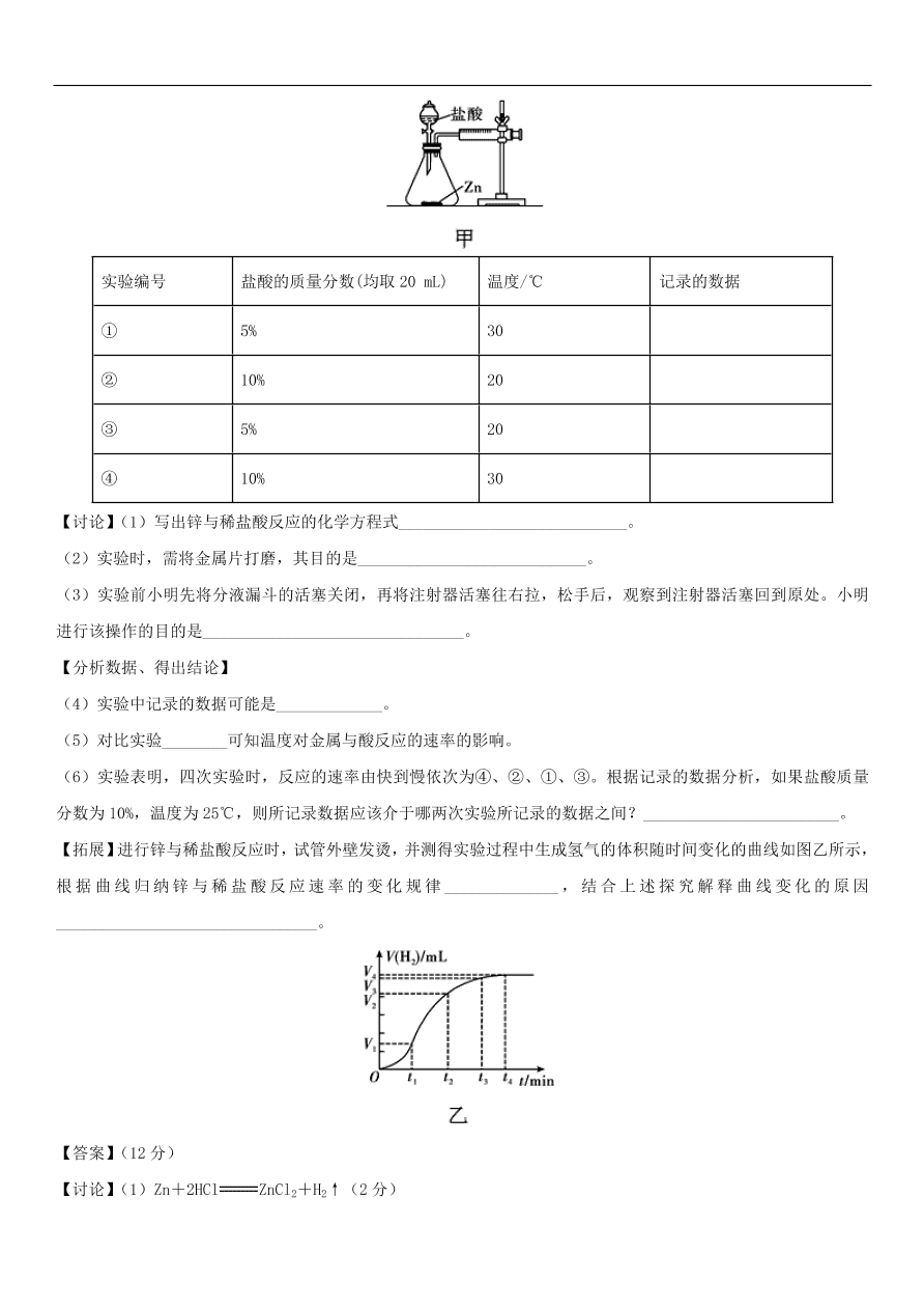 中考化学重要考点复习  金属和金属材料综合练习卷