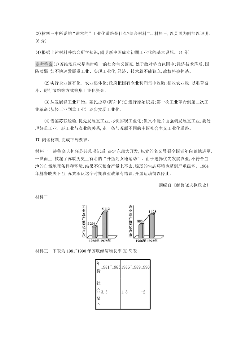 2020-2021学年高中历史必修2基础提升专练：第七单元（含解析）