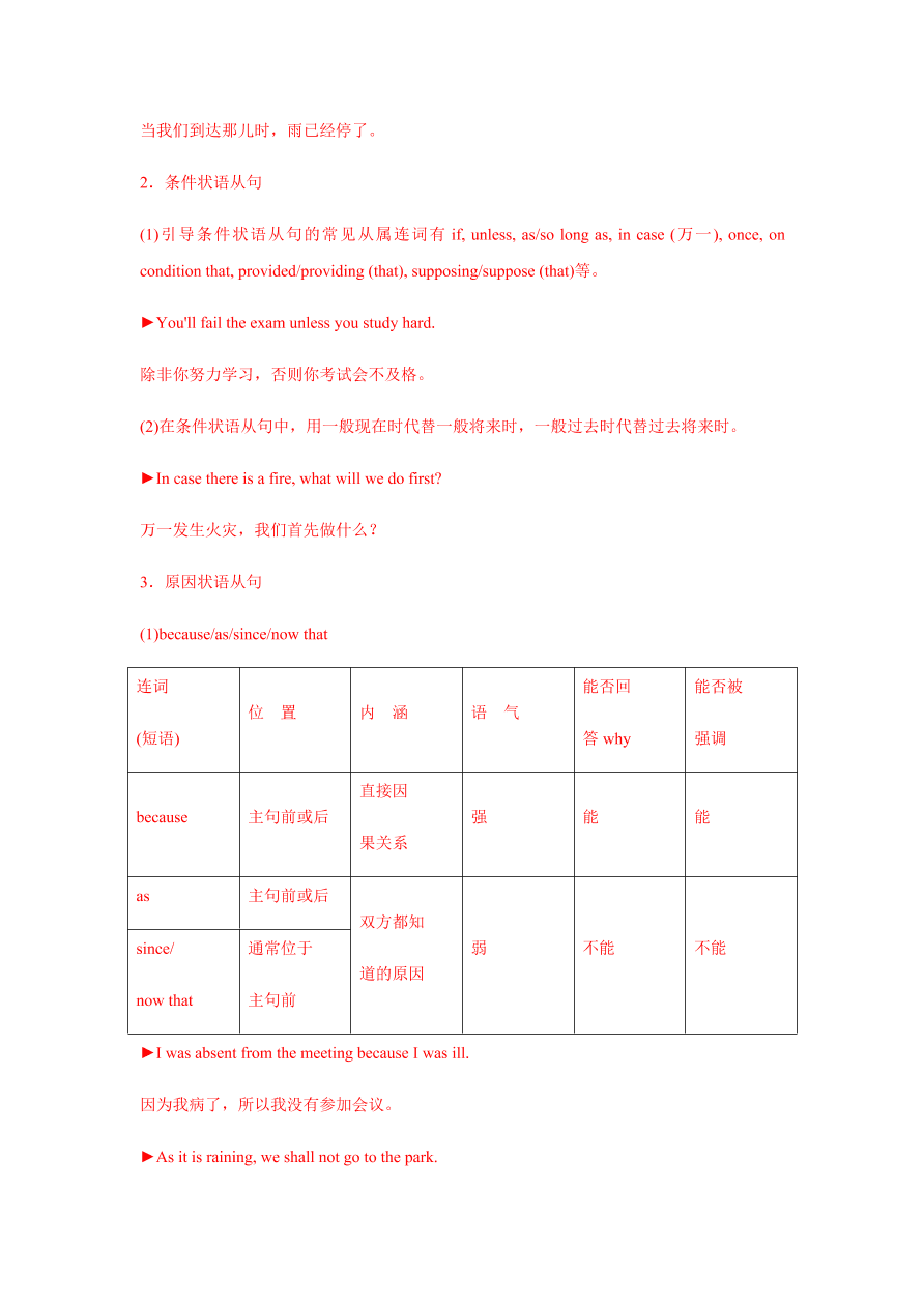 2020-2021学年高三英语一轮复习易错题10 并列连词和状语从句