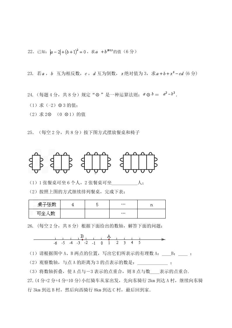 江苏响水县实验中学初一上册数学期末试题及答案