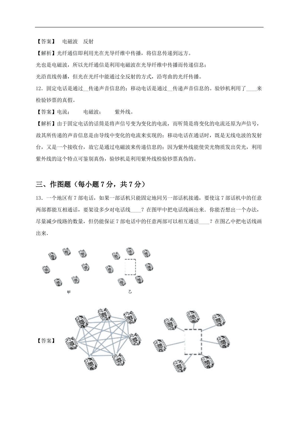 2020-2021学年人教版初三物理单元检测 第二十一单元《信息的传递》