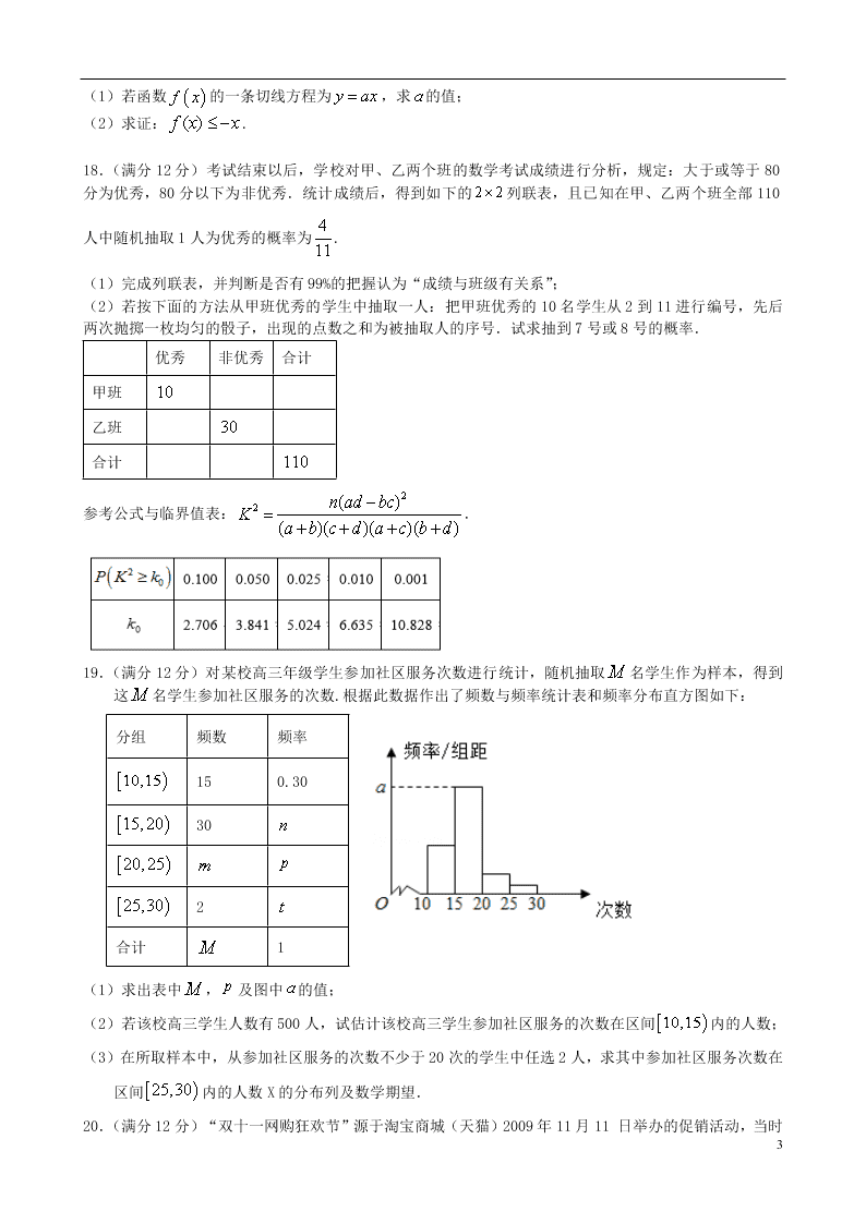 黑龙江省实验中学2021届高三（理）数学8月阶段测试试题（含答案）