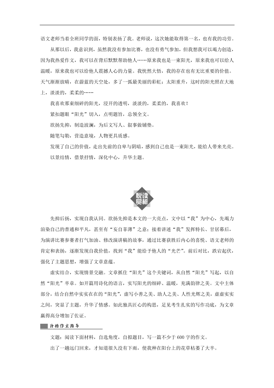 中考语文复习第四篇语言运用第二部分作文指导第一节审题求“准”讲解