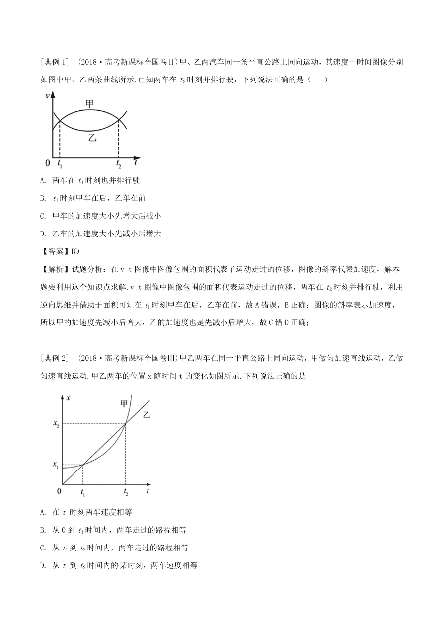 2020-2021年高考物理重点专题讲解及突破01：直线运动