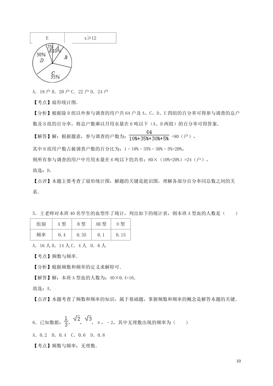 八年级数学上册第15章数据的收集与表示单元测试题（华东师大版）