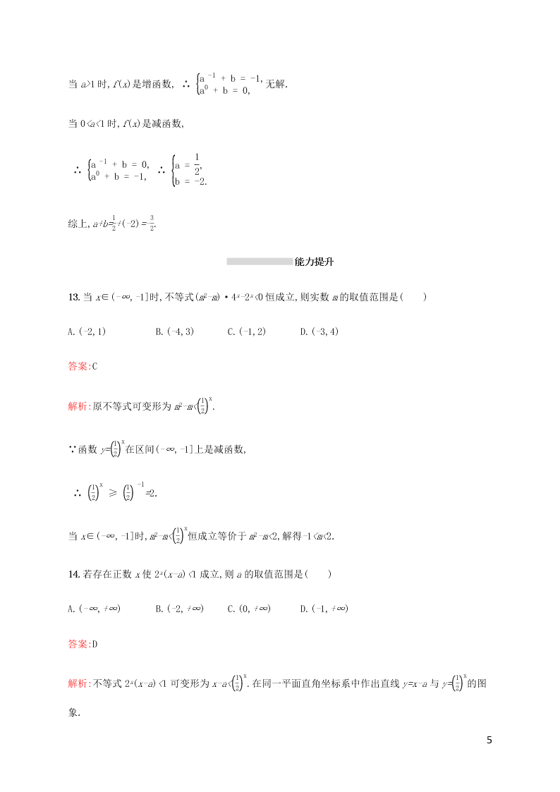 2021高考数学一轮复习考点规范练：08指数与指数函数（含解析）