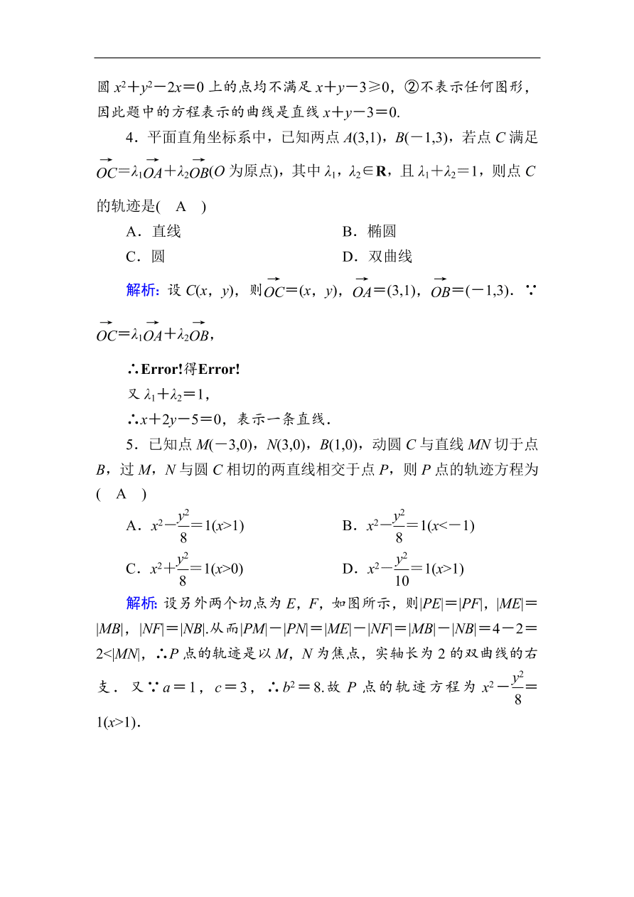 2020版高考数学人教版理科一轮复习课时作业55 曲线与方程（含解析）