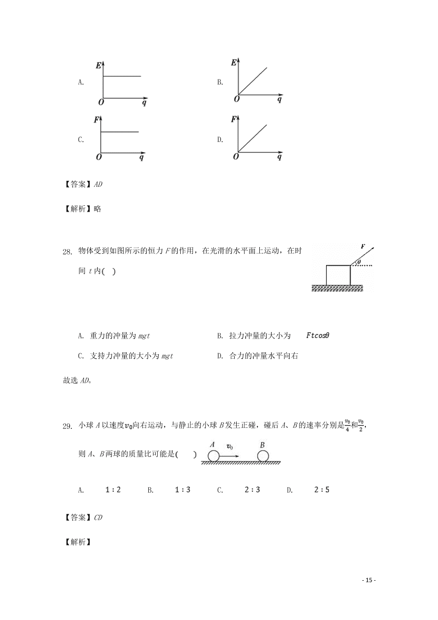 新疆石河子第二中学2020-2021学年高二物理上学期第一次月考试题（含答案）