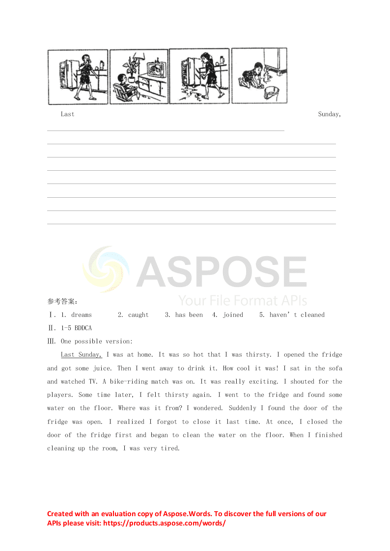 八年级英语下册Module 5 Cartoons Unit 2-3同步训练（外研版）