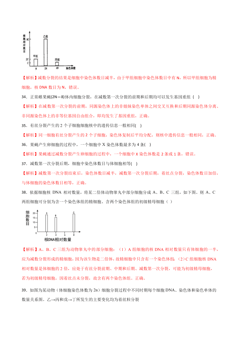 2020-2021年高考生物一轮复习知识点专题21 有丝分裂与减数分裂综合