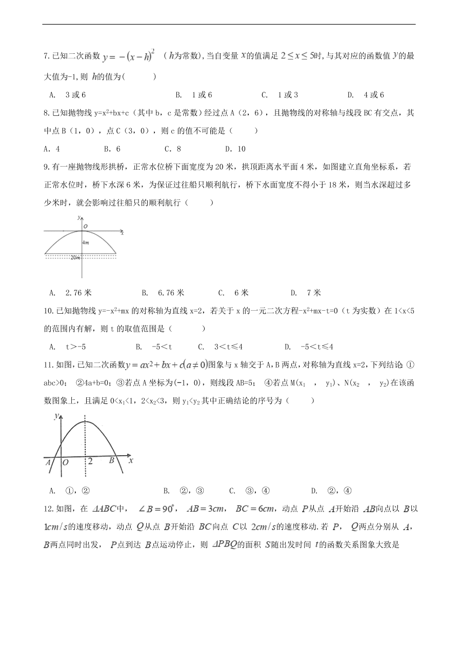 中考数学专题复习卷：二次函数（含解析）