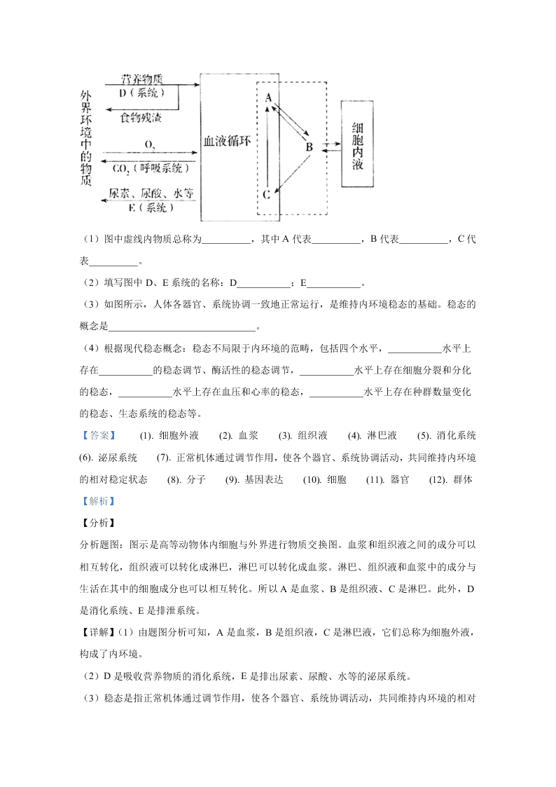 北京市海淀区首都师大附中2020-2021高二生物上学期第一次月考试题（Word版附解析）