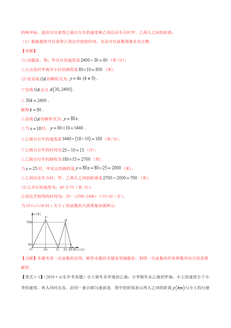 2020中考数学压轴题揭秘专题06一次函数问题试题（附答案）