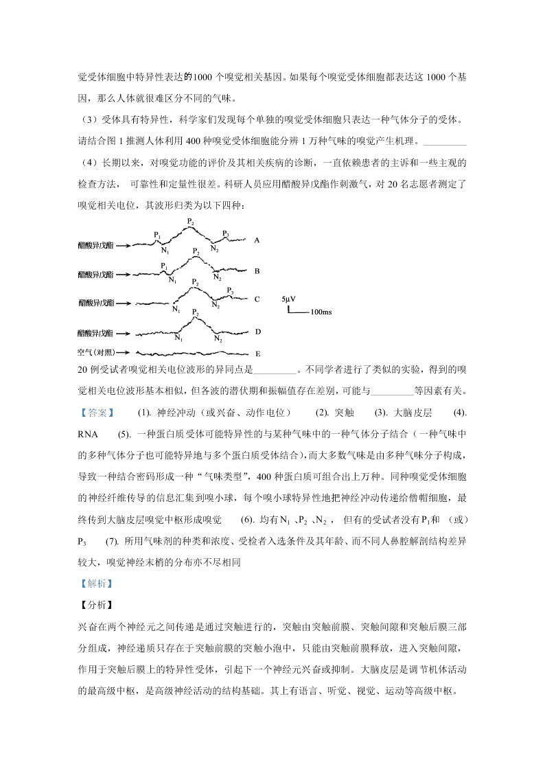 北京市朝阳区2020届高三生物二模试题（Word版附解析）