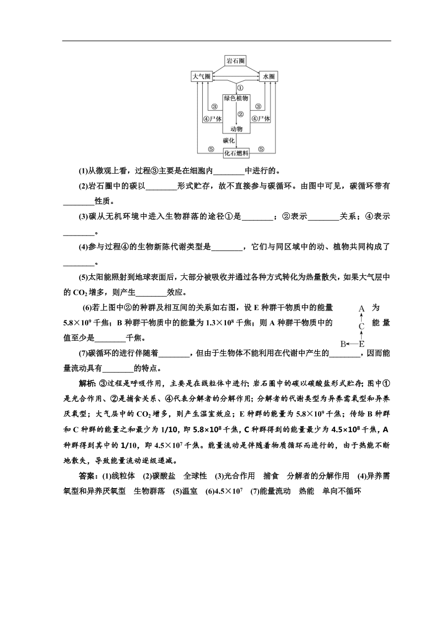 北师大版高中生物必修三习题第4章 第3课时 课时跟踪训练（含答案）