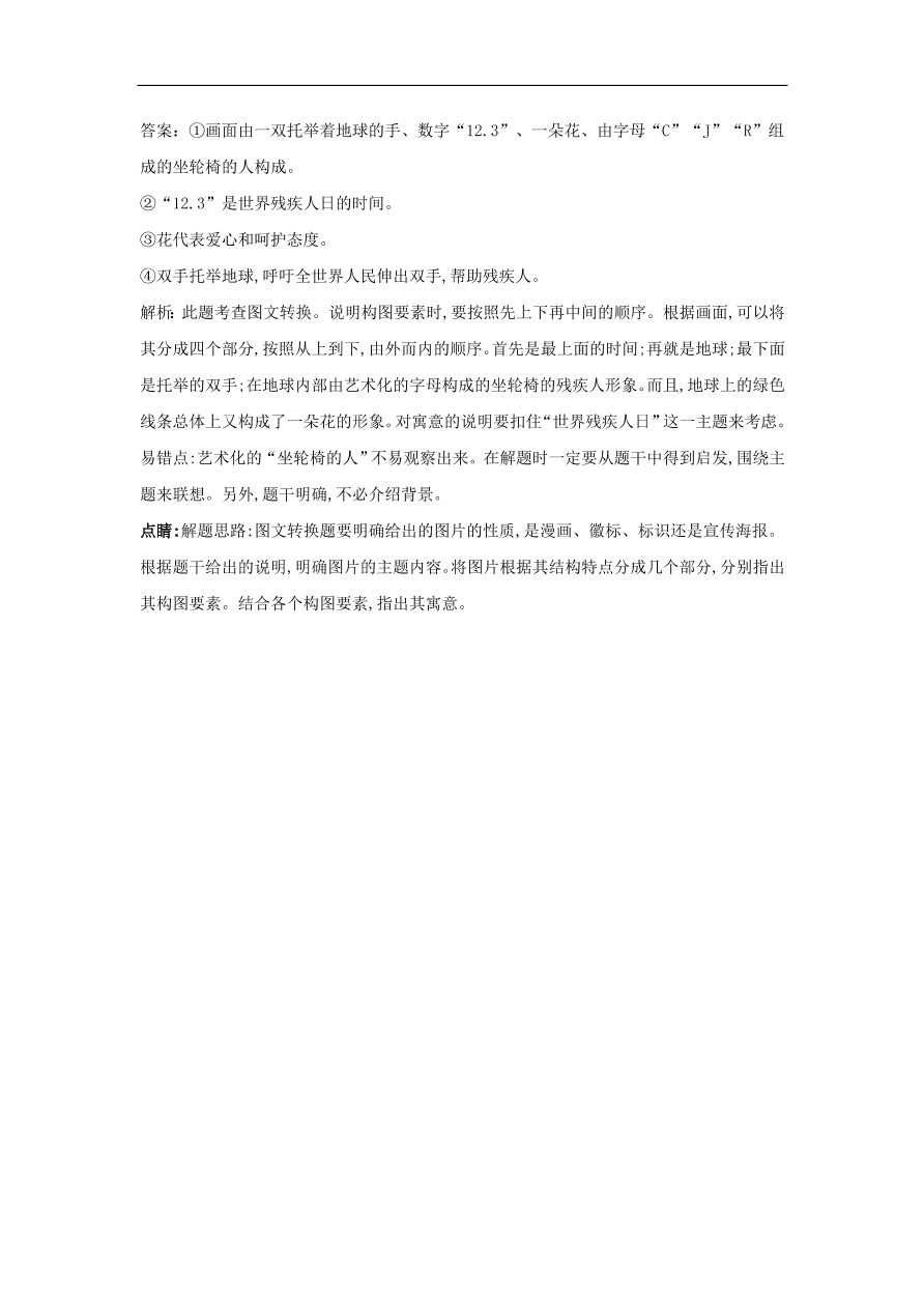 2020届高三语文一轮复习知识点28图文转换徽标（含解析）