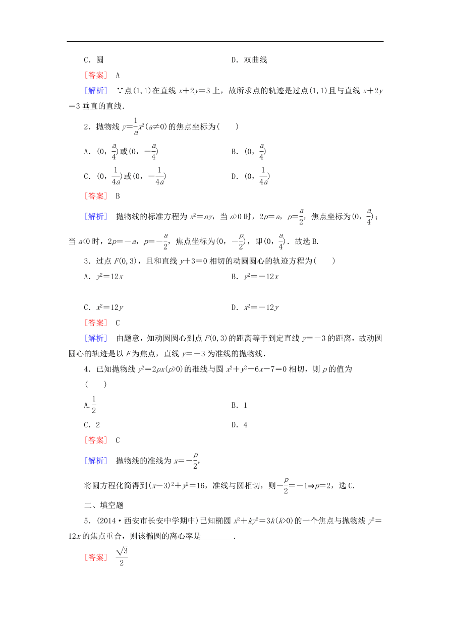 北师大版高三数学选修1-1《2.2.1抛物线及其标准方程》同步练习卷及答案