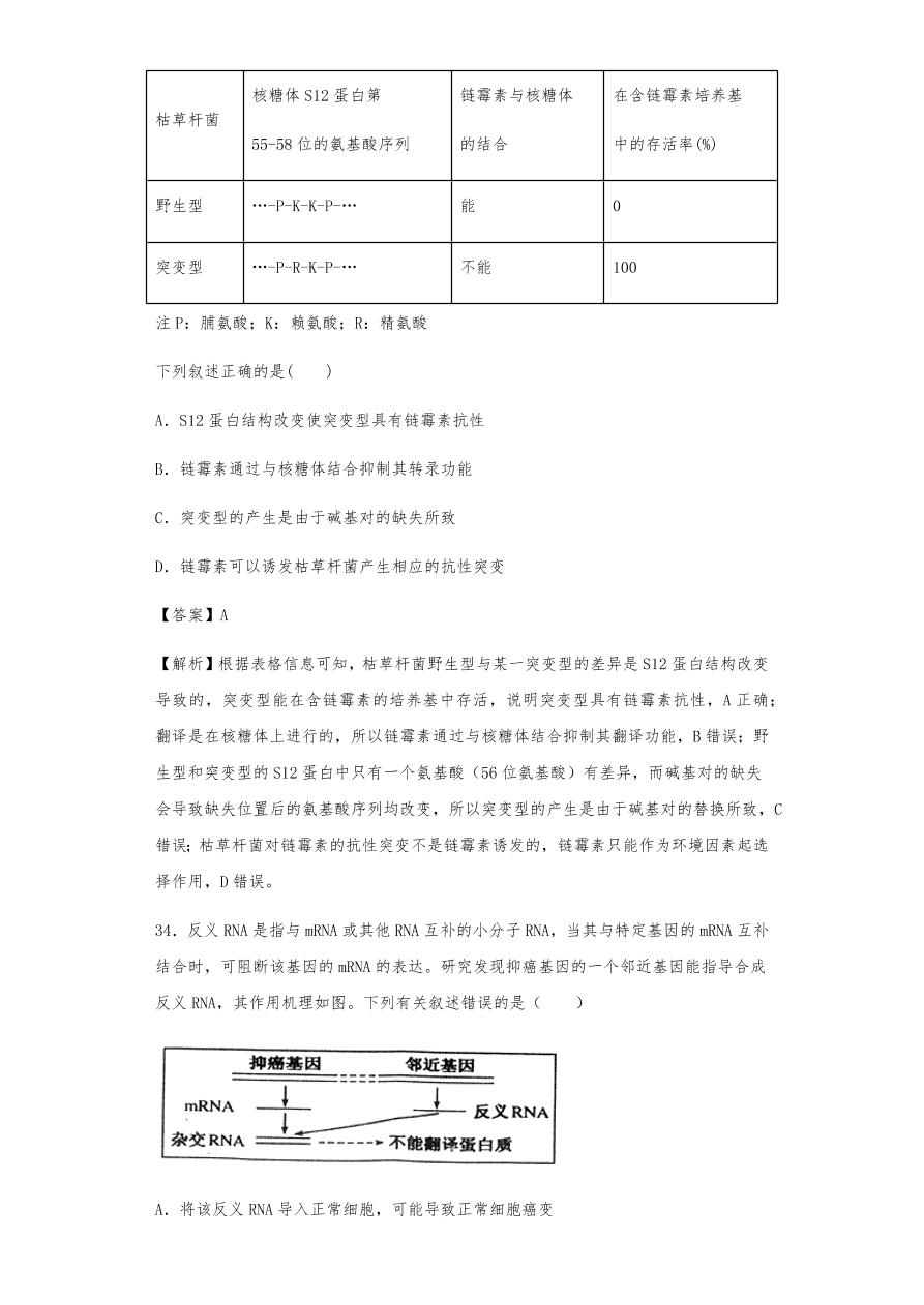 人教版高三生物下册期末考点复习题及解析：DNA是主要的遗传物质、结构、复制和基因的表达