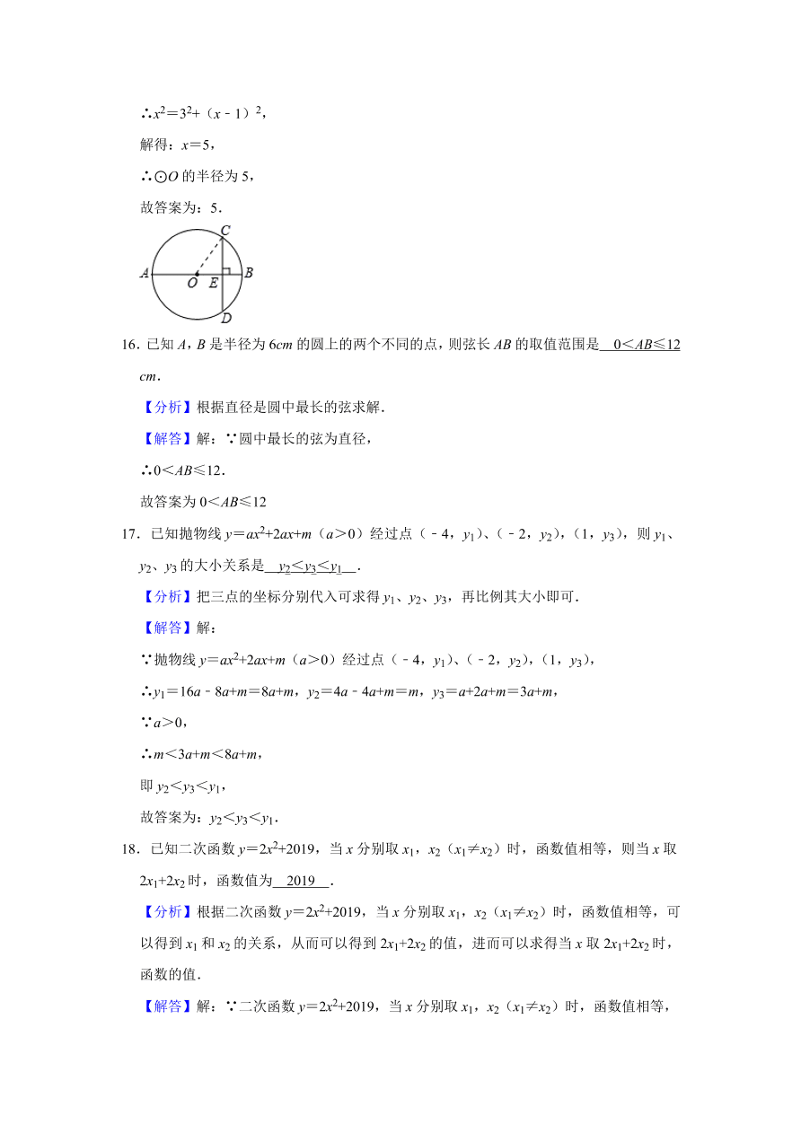 湖南省长沙市浏阳市九年级下册期中数学试卷附答案解析