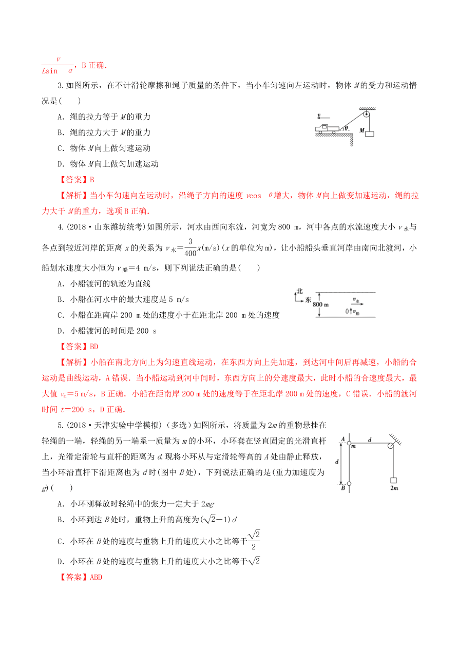 2020-2021年高考物理重点专题讲解及突破04：曲线运动