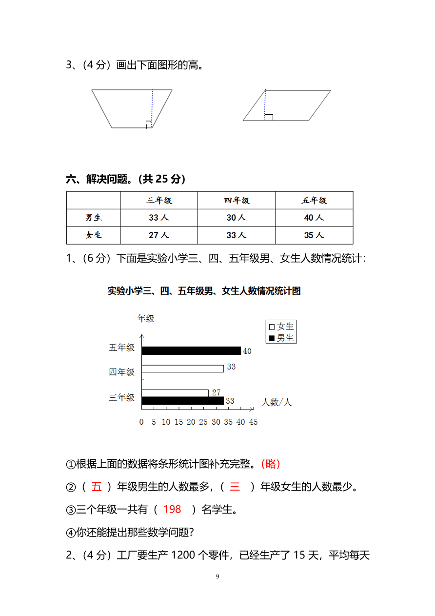 人教版四年级上册数学期末测试卷（三）PDF版及答案