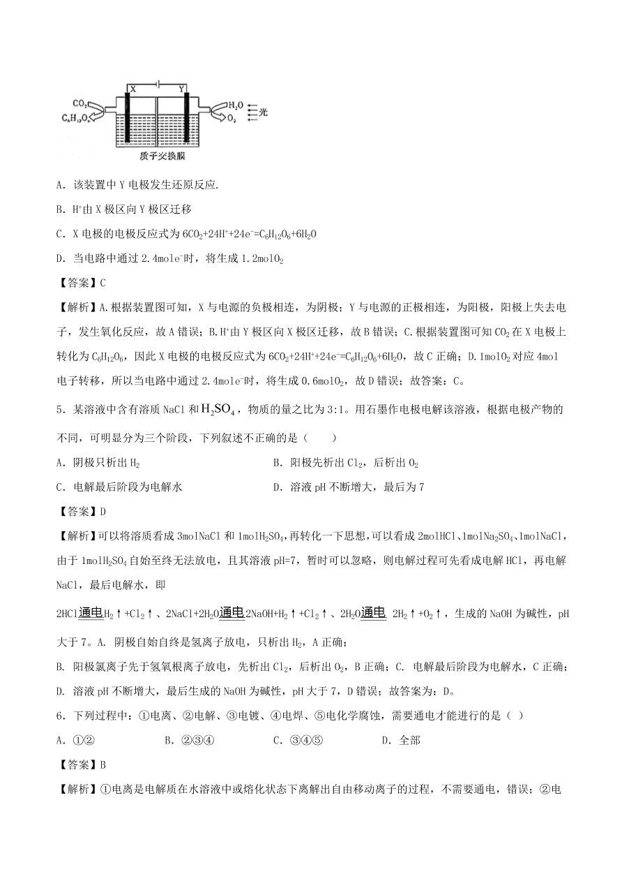 2020-2021年高考化学精选考点突破13 电解原理及应用