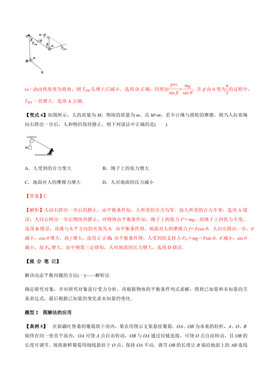 2020-2021学年高三物理一轮复习考点专题07 受力分析 共点力的平衡