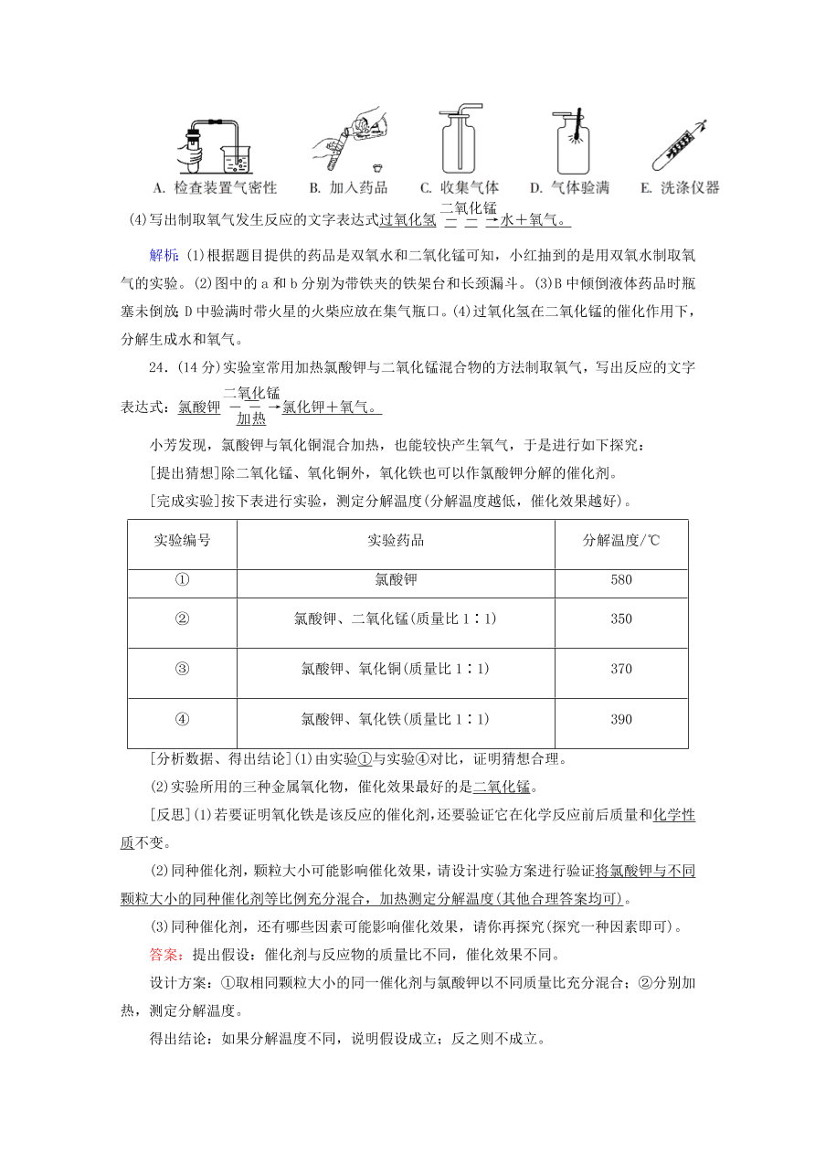 人教版九年级化学上册第二单元《我们周围的空气》评估测试卷及答案