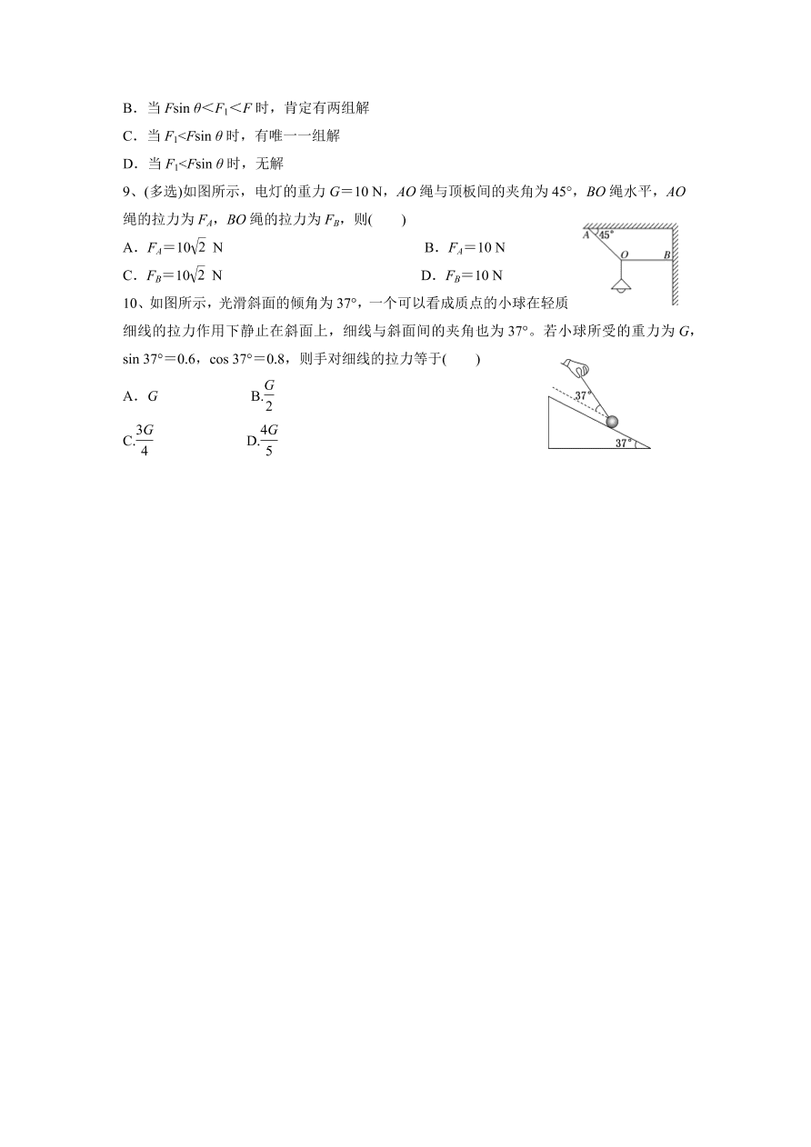 2020-2021学年高三物理一轮复习易错题02 相互作用