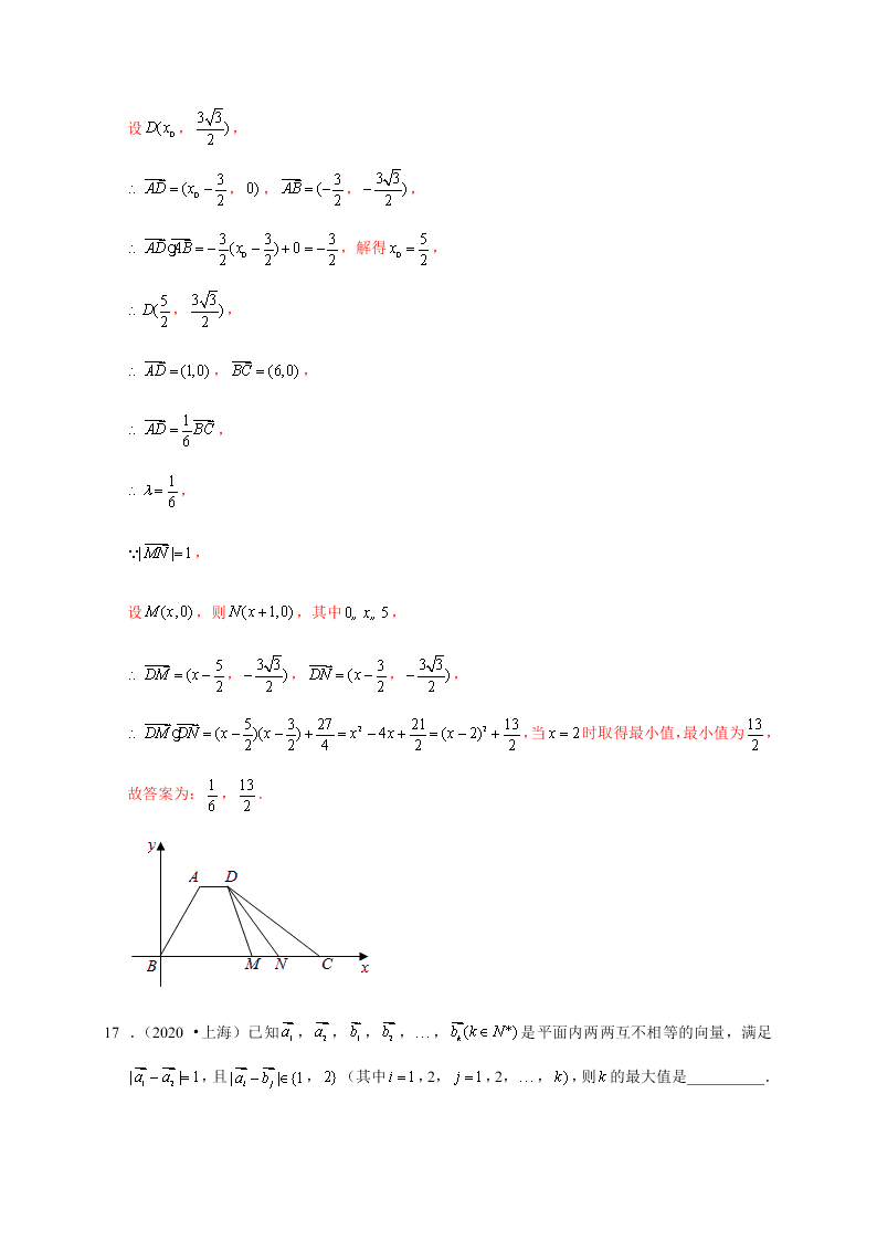 2020-2021学年高考数学（理）考点：平面向量的数量积