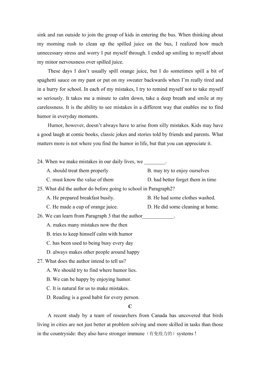 湖北省四地六校2020-2021高二英语10月联考试题（Word版含答案）