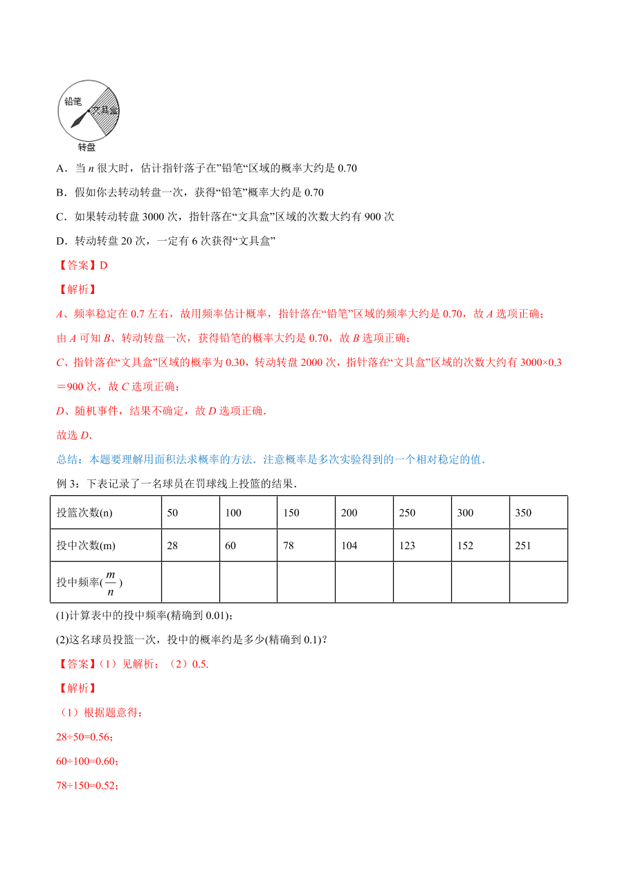 2020学年初三数学上学期同步讲解：用频率估计概率