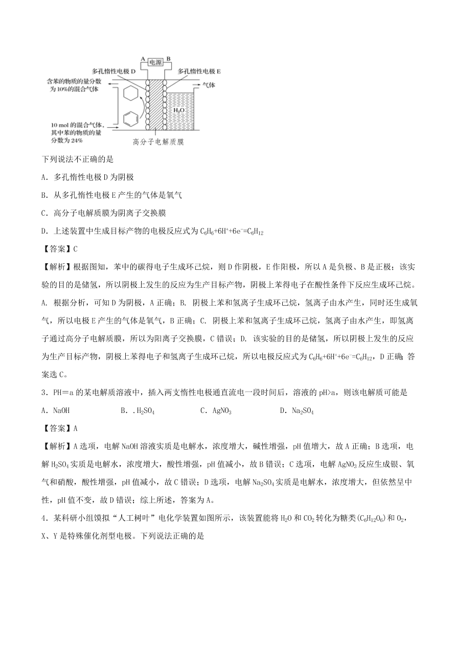 2020-2021年高考化学精选考点突破13 电解原理及应用