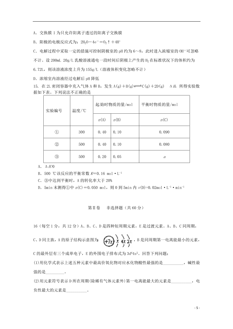 山东省济南市济钢高级中学2021届高三化学10月月考试题（含答案）