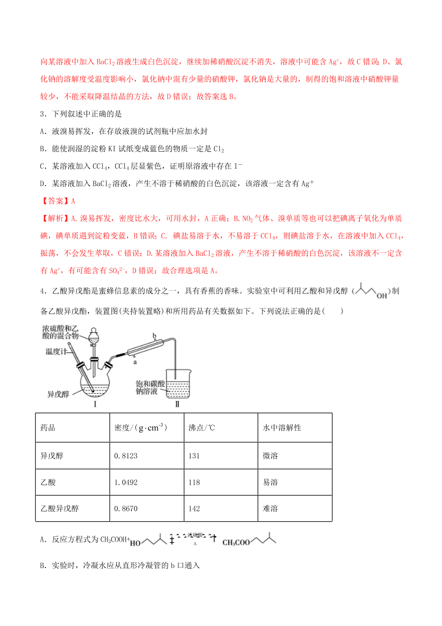 2020-2021年高考化学精选考点突破01 化学实验基础知识