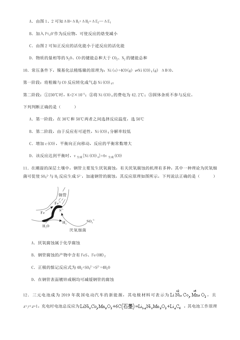 2020届广州市四校联考高二化学期末试题（无答案）