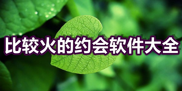 比较火的约会软件大全